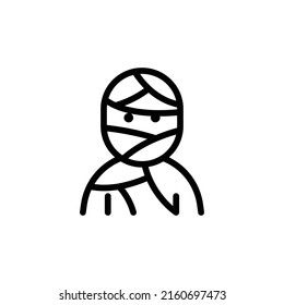 Mummy Icon. Line Art Style Design Isolated On White Background