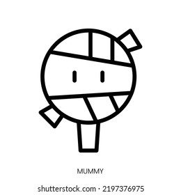 mummy icon. Line Art Style Design Isolated On White Background