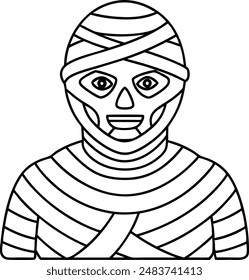 mummy icon. Line Icon. Editable Stroke.