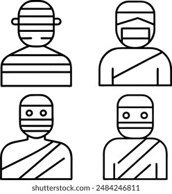 mummy icon. Line Icon. Editable Stroke.