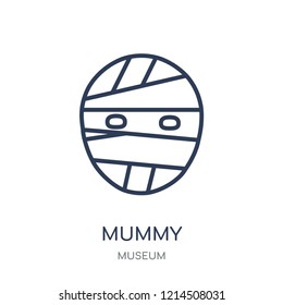 Mummy icon. Mummy linear symbol design from Museum collection. Simple outline element vector illustration on white background.
