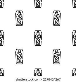 Mummy Icon Pattern. Seamless Mummy Pattern On White Background.