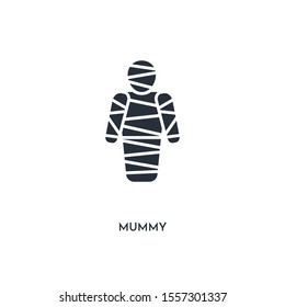 mummy icon. simple element illustration. isolated trendy filled mummy icon on white background. can be used for web, mobile, ui.