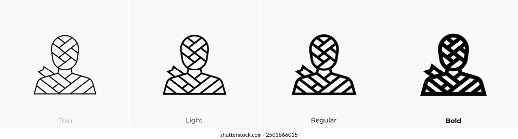 mummy icon. Thin, Light Regular And Bold style design isolated on white background