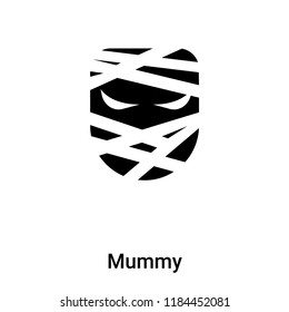 Mummy icon vector isolated on white background, logo concept of Mummy sign on transparent background, filled black symbol