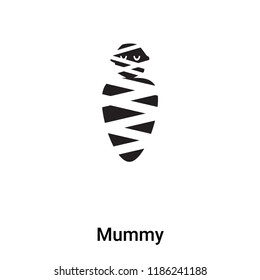 Mummy icon vector isolated on white background, logo concept of Mummy sign on transparent background, filled black symbol