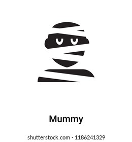 Mummy icon vector isolated on white background, logo concept of Mummy sign on transparent background, filled black symbol