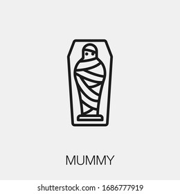 mummy icon vector. Linear style sign for mobile concept and web design. mummy symbol illustration. Pixel vector graphics - Vector.