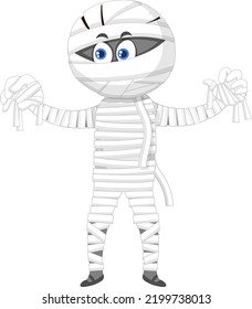 Mummy kid cartoon character illustration