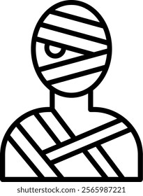 Mummy Line Vector Icon Design