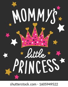 mummy little princess, star, t shirt vector graphic designs 