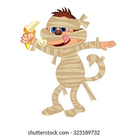 mummy monkey eat banana