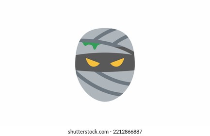 Mummy monster Head character, Halloween costume vector isolated on white eps 8
