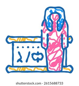 mummy museum exhibit doodle icon sketch vector. mummy museum exhibit sign. isolated symbol illustration