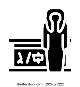 mummy museum exhibit glyph icon vector. mummy museum exhibit sign. isolated contour symbol black illustration