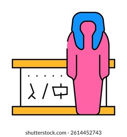 mummy museum exhibit line icon vector. mummy museum exhibit sign. isolated symbol illustration