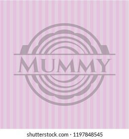 Mummy realistic pink emblem