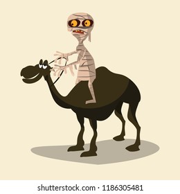 mummy ride a camel vector illustration 