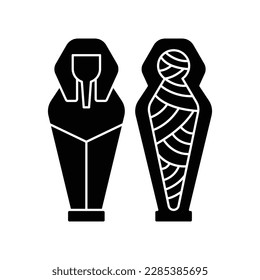 Mummy in Sarcophagus icon design. Egyptian mummy vector icon. isolated on white background. vector illustration