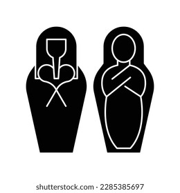 Mummy in Sarcophagus icon design. Egyptian mummy vector icon. isolated on white background. vector illustration