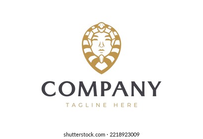 Mummy Sarcophagus Logo Design Template