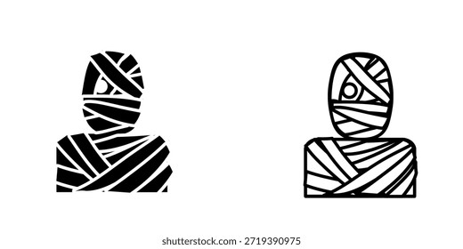 Mummy set icon isolated on white background.