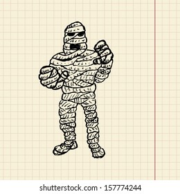 Mummy sketch for your design, vector illustration, eps10, 2 layers