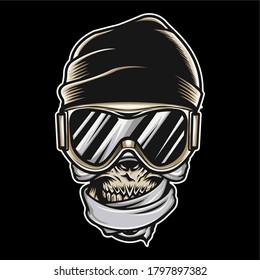 calavera momia en ilustración vectorial