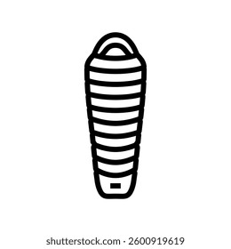 mummy sleeping bag line icon vector. mummy sleeping bag sign. isolated contour symbol black illustration