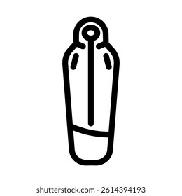 mummy sleeping bag line icon vector. mummy sleeping bag sign. isolated contour symbol black illustration