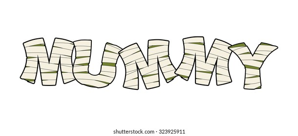 Mummy. Text in bandages.