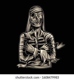 mummy vector illustration dark background