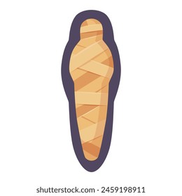 A mummy vector illustration with geometric patterns on a plain background, concept of ancient Egypt. Vector illustration