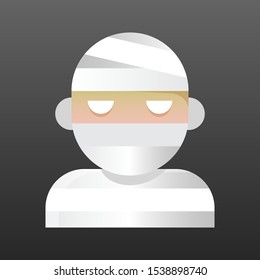 Mummy vector illustration, Halloween gradient design icon