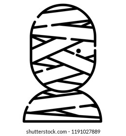 A mummy vector illustration in line stroke design
