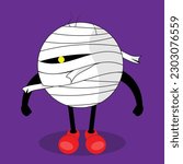mummy vector illustration with round shape