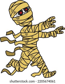 mummy walk  vector illustration isolated on white background