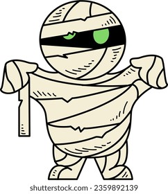 Mummy Wrap halloween Illustration for poster, promotion, etc