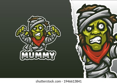 Mummy Zombie Mascot Logo Template