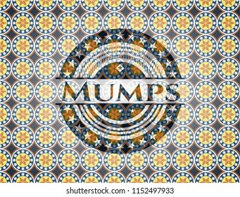 Mumps arabesque style badge. arabic decoration.