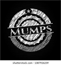 Mumps chalkboard emblem. Vector Illustration. Detailed.