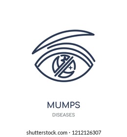 Mumps icon. Mumps linear symbol design from Diseases collection. Simple outline element vector illustration on white background.