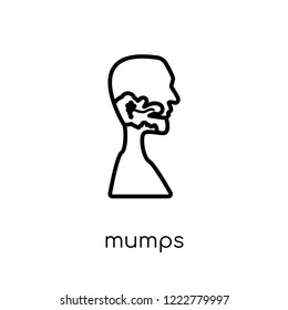 Mumps icon. Trendy modern flat linear vector Mumps icon on white background from thin line Diseases collection, editable outline stroke vector illustration