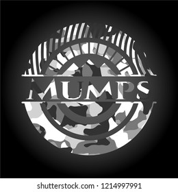 Mumps on grey camo texture