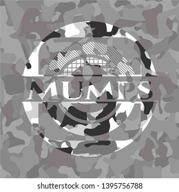 Mumps on grey camouflaged texture