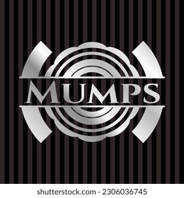Mumps silvery shiny badge. Vector Illustration. Mosaic. 