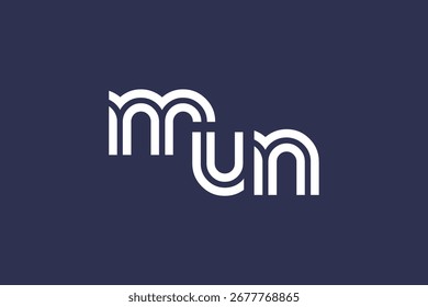 MUN Creative Unique Modern Letter Logo Design. Elegant Monogram Logo Design with Decorative Elements and Typography