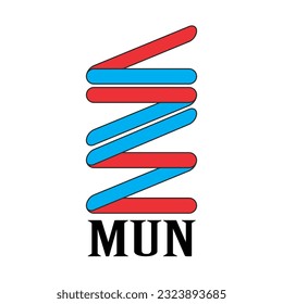 MUN modern text vector, logo design icon.