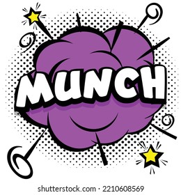 munch Comic bright template with speech bubbles on colorful frames