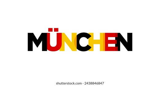 Munchen Deutschland, diseño moderno y creativo de ilustración vectorial con la ciudad de Alemania para banners de viaje, carteles, web y postales.